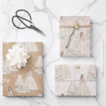 Feuille De Papier Cadeau Parties scintillant d'or de gâteau Mariage marié<br><div class="desc">Beau papier pour don mariage. Un motif marié blanc et or avec de l'or parties scintillant</div>