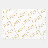 Feuille De Papier Cadeau Parties scintillant d'or Elegant Script Graduation (Devant 2)