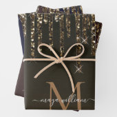 Feuille De Papier Cadeau Parties scintillant d'or Enseignant Monogramme per (En situation)
