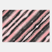 Feuille De Papier Cadeau Parties scintillant d'or noir Rose (Devant 3)