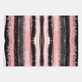 Feuille De Papier Cadeau Parties scintillant d'or noir Rose (Devant 2)