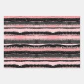 Feuille De Papier Cadeau Parties scintillant d'or noir Rose (Devant)