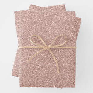 Feuille De Papier Cadeau Parties scintillant d'or Rose Faux 