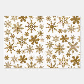 Feuille De Papier Cadeau Parties scintillant d'or Snowflakes Motif de Noël (Devant 2)