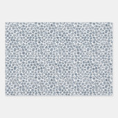 Feuille De Papier Cadeau Parties scintillant Empreinte de léopard Denim Blu (Devant)