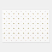Feuille De Papier Cadeau parties scintillant en or et flocon rose Noël (Devant 2)