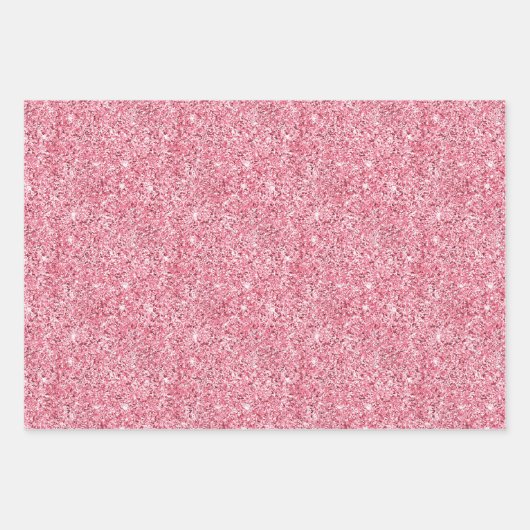 Feuille De Papier Cadeau Parties scintillant Girl Rose Glitz (Devant)