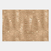 Feuille De Papier Cadeau Parties scintillant Glam Or Zebra Print (Devant)