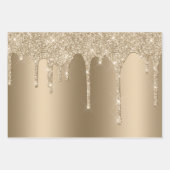 Feuille De Papier Cadeau Parties scintillant Glitzy Gold Sparkle Drithday (Devant 2)