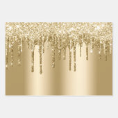 Feuille De Papier Cadeau Parties scintillant Glitzy Gold Sparkle Drithday (Devant)