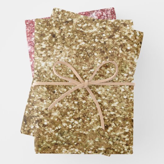 Feuille De Papier Cadeau Parties scintillant Gold Sparkle   (En situation)