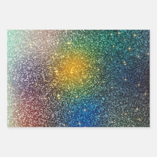 Feuille De Papier Cadeau Parties scintillant Iridescente (Devant 3)