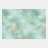 Feuille De Papier Cadeau Parties scintillant Mint Gold Glitz (Devant 2)