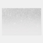 Feuille De Papier Cadeau Parties scintillant moderne chic en argent (Devant 3)