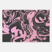 Feuille De Papier Cadeau Parties scintillant moderne en gris noir (Devant 3)