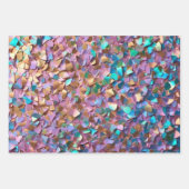 Feuille De Papier Cadeau Parties scintillant Moderne Opal Collection Hologr (Devant)