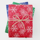 Feuille De Papier Cadeau Parties scintillant Noël Aquarelle Snowflake Jolie (En situation)