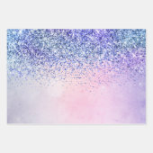 Feuille De Papier Cadeau Parties scintillant Ombre bleu violet (Devant)