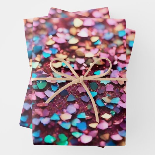 Feuille De Papier Cadeau Parties scintillant Opal Collection holographique  (En situation)