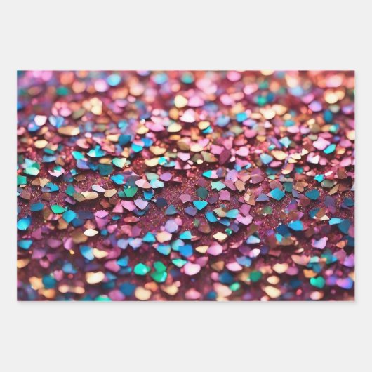 Feuille De Papier Cadeau Parties scintillant Opal Collection holographique  (Devant)