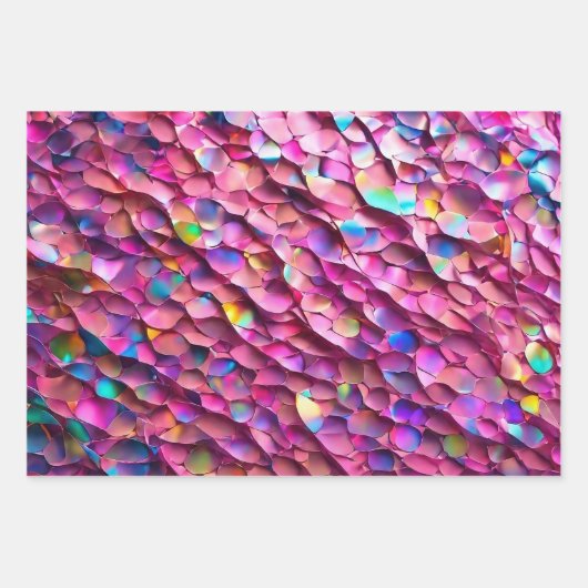 Feuille De Papier Cadeau Parties scintillant Opal Holographique Collection  (Devant 2)