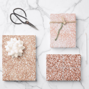 Feuille De Papier Cadeau Parties scintillant Or Flush Peach