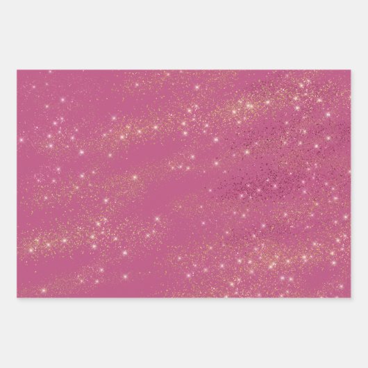 Feuille De Papier Cadeau Parties scintillant or rose vert Noël (Devant)