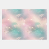 Feuille De Papier Cadeau Parties scintillant Pastel Milky Way Galaxy Nom pe (Devant)