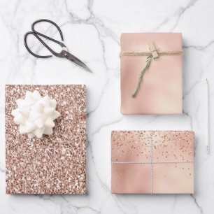 Feuille De Papier Cadeau Parties scintillant Peach Rose Gold Luxe