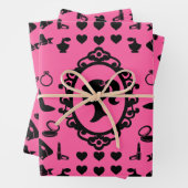 Feuille De Papier Cadeau Parties scintillant Poupée Anniversaire rose Glam (En situation)