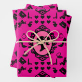 Feuille De Papier Cadeau Parties scintillant Poupée Anniversaire rose Glam (En situation)