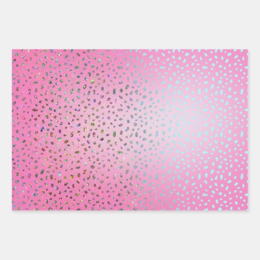 Feuille De Papier Cadeau Parties scintillant rose Cheetah Imprimer (Devant)