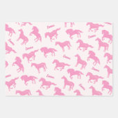 Feuille De Papier Cadeau Parties scintillant rose Cheval Motif Nom de la fi (Devant 2)