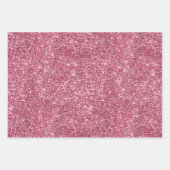 Feuille De Papier Cadeau Parties scintillant rose Faux & Glam (Devant)