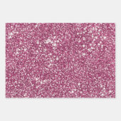 Feuille De Papier Cadeau Parties scintillant rose Faux Texture (Devant 3)