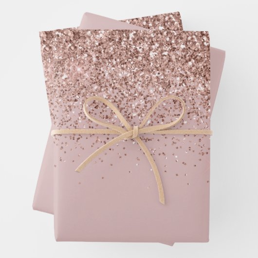 Feuille De Papier Cadeau Parties scintillant rose Gold Sparkle Faux (En situation)