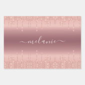 Feuille De Papier Cadeau Parties scintillant rose Gold Votre nom Envelopper (Devant)