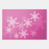 Feuille De Papier Cadeau Parties scintillant rose Icy Bleu Golden Snowflake (Devant 3)