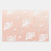 Feuille De Papier Cadeau Parties scintillant Rose or avec motif d'hiver (Devant)