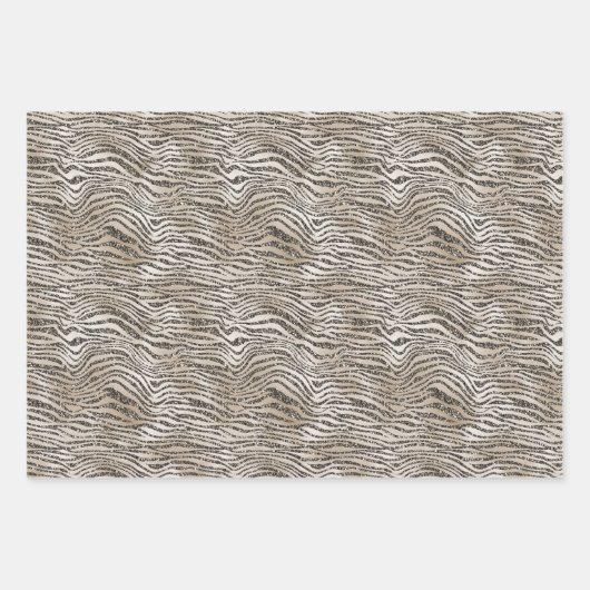 Feuille De Papier Cadeau Parties scintillant rose or brillant Zebra Print (Devant 2)