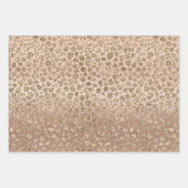 Feuille De Papier Cadeau Parties scintillant rose or glam Leopard (Devant)