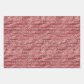Feuille De Papier Cadeau Parties scintillant rouge brillante rayures (Devant)