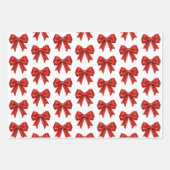 Feuille De Papier Cadeau Parties scintillant rouge Coquette Bow Noël (Devant)
