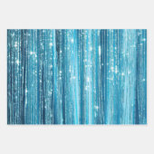 Feuille De Papier Cadeau Parties scintillant Turquoise Aqua Glam (Devant)