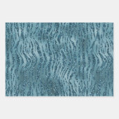 Feuille De Papier Cadeau Parties scintillant turquoise Glam Zebra (Devant 3)