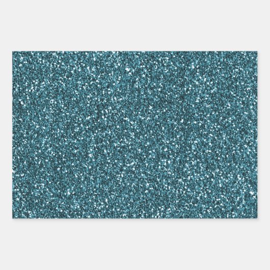 Feuille De Papier Cadeau Parties scintillant turquoise Glam Zebra (Devant 2)