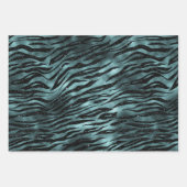 Feuille De Papier Cadeau Parties scintillant turquoise Glam Zebra (Devant)