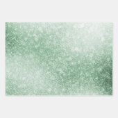 Feuille De Papier Cadeau Parties scintillant verte Ombre Glitzy (Devant 3)