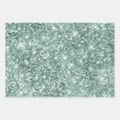 Feuille De Papier Cadeau Parties scintillant verte Ombre Glitzy (Devant 2)