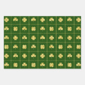 FEUILLE DE PAPIER CADEAU PARTIES SCINTILLANT VERTE & OR REGARDEZ SHAMROCK I (Devant)